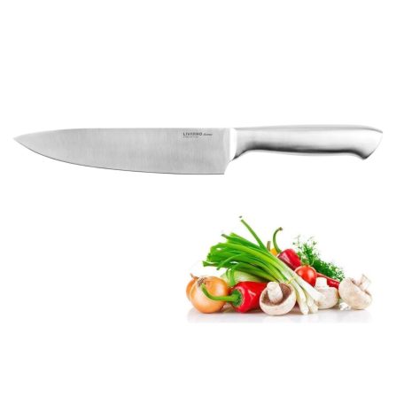 Livarno Home 33 cm Stainless Steel Chef's Knife, inox, univerzális nemesacél szakácskés felezéshez, vágáshoz, aprításhoz (502598)