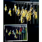 Livarno Home Solar Bulb IP44 kültéri napelemes (szolár) filament izzós fényfüzér 5m, 10 db izzó, 50 db melegfehér / színes LED