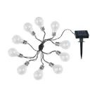 Livarno Home Solar Bulb IP44 kültéri napelemes (szolár) filament izzós fényfüzér 5m, 10 db izzó, 50 db melegfehér / színes LED