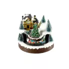 Livarno Home Eisenbahn karácsonyi falu, 12 LED-es világító, zenélő jelenet körbe járó kisvonattal 195 x 185 x 163 mm