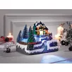   Livarno Home Christmas Tree karácsonyi falu, 8 LED-es világító, zenélő jelenet forgó fenyőfával 200 x 150 x 155 mm