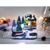   Livarno Home Christmas Tree karácsonyi falu, 8 LED-es világító, zenélő jelenet forgó fenyőfával 200 x 150 x 155 mm