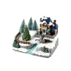   Livarno Home Christmas Tree karácsonyi falu, 8 LED-es világító, zenélő jelenet forgó fenyőfával 200 x 150 x 155 mm