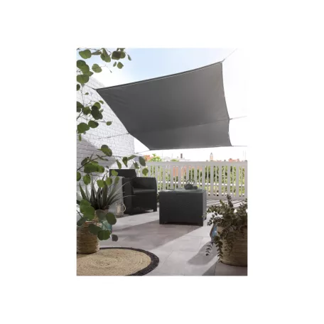 Livarno Home 300 x 200 cm LED-es, világító napvitorla, antracitszürke árnyékoló 128 db melegfehér LED fénnyel, 230V 2700K, 8 fényprogram