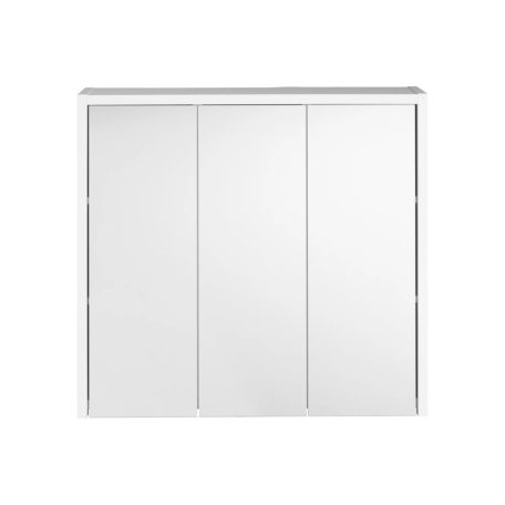 Livarno Home OSLO Mirrored Cabinet tükrös fehér fürdőszoba szekrény, 3 nyitható, tükrös ajtóval, polcokkal, mosdó felé 65 x 17 x 60 cm (480287)