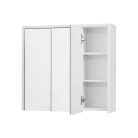 Livarno Home OSLO Mirrored Cabinet tükrös fehér fürdőszoba szekrény, 3 nyitható, tükrös ajtóval, polcokkal, mosdó felé 65 x 17 x 60 cm (480287)