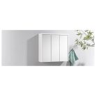 Livarno Home OSLO Mirrored Cabinet tükrös fehér fürdőszoba szekrény, 3 nyitható, tükrös ajtóval, polcokkal, mosdó felé 65 x 17 x 60 cm (480287)