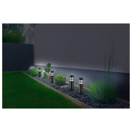 Livarno Home Prémium XL 39 cm 22W 9000K hengeres 4 darabos hidegfehér napelemes kerti szolár lámpa szett, solar lámpa készlet IP44