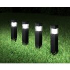 Livarno Home Prémium XL 39 cm 22W 9000K szögletes 4 darabos hidegfehér napelemes kerti szolár lámpa szett, solar lámpa készlet IP44