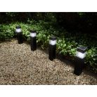 Livarno Home Prémium XL 39 cm 22W 9000K szögletes 4 darabos hidegfehér napelemes kerti szolár lámpa szett, solar lámpa készlet IP44