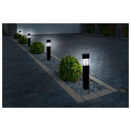 Livarno Home Prémium XL 39 cm 22W 9000K szögletes 4 darabos hidegfehér napelemes kerti szolár lámpa szett, solar lámpa készlet IP44