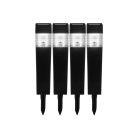 Livarno Home Prémium XL 39 cm 22W 9000K szögletes 4 darabos hidegfehér napelemes kerti szolár lámpa szett, solar lámpa készlet IP44