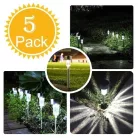 Livarno Home Permium XL 36 cm 5 darabos inox (nemesacél) hidegfehér 9000K napelemes kerti szolár lámpa szett, solar lámpa készlet (LED Lights Set)