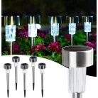 Livarno Home Permium XL 36 cm 5 darabos inox (nemesacél) hidegfehér 9000K napelemes kerti szolár lámpa szett, solar lámpa készlet (LED Lights Set)