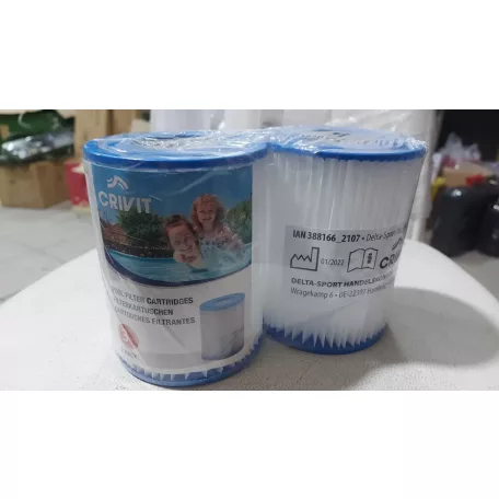 Livarno Home 471623 / Crivit DUO 2 db papírfilter, szűrőbetét Crivit / Livarno Home (LIDL) kerti medence vízforgatóhoz (szűrőkartus)