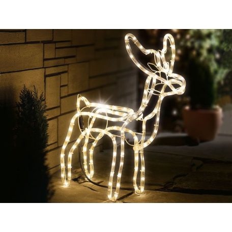 Livarno kültéri 3D melegfehér fémvázas LED szarvas (rénszarvas) világító karácsonyi dekoráció 60 x 60 x 29 cm