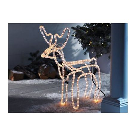 Livarno kültéri 3D melegfehér fémvázas LED szarvas (rénszarvas) világító karácsonyi dekoráció 60 x 60 x 29 cm