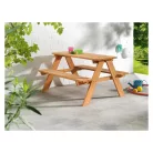 Livarno Home 89 x 79 x 50 cm fa kerti gyermek ülőgarnitúra, piknik pad szett, natúr fa asztalka padokkal, 100 kg teherbírásal