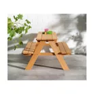 Livarno Home 89 x 79 x 50 cm fa kerti gyermek ülőgarnitúra, piknik pad szett, natúr fa asztalka padokkal, 100 kg teherbírásal