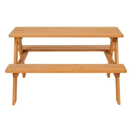Livarno Home 89 x 79 x 50 cm fa kerti gyermek ülőgarnitúra, piknik pad szett, natúr fa asztalka padokkal, 100 kg teherbírásal