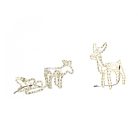 Livarno szarvas és rénszarvas szánnal 2 in 1 kültéri fémvázas 3D LED világító karácsonyi dekoráció