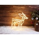 Livarno szarvas és rénszarvas szánnal 2 in 1 kültéri fémvázas 3D LED világító karácsonyi dekoráció