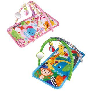   Eco Toys Lovely Zoo Activity Gym Rainforest Jungle zöld / rózsaszín zenélő játszószőnyeg 0 hónapos kortól fiúknak / lányoknak 78 x 52 x 44 cm