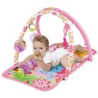 Eco Toys Lovely Zoo Activity Gym Rainforest Jungle zöld / rózsaszín zenélő játszószőnyeg 0 hónapos kortól fiúknak / lányoknak 78 x 52 x 44 cm