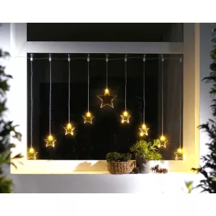  Livarno Home / Melinera 120 x 80 cm 9 LED csillag hálózati melegfehér fényfüggöny, beltéri / kültéri, állófényú karácsonyi dekoráció 230V