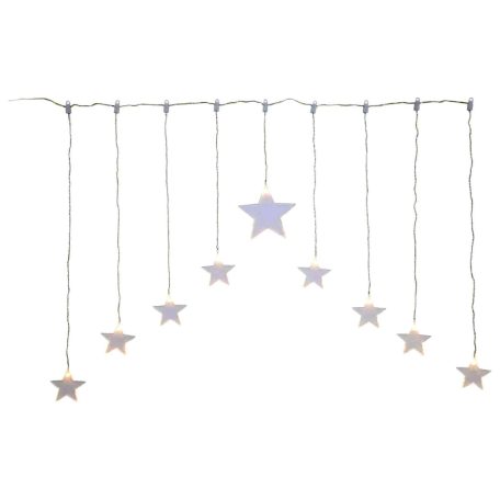 Livarno Home / Melinera 120 x 80 cm 9 LED csillag hálózati melegfehér fényfüggöny, beltéri / kültéri, állófényú karácsonyi dekoráció 230V