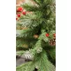   X-MAS Berries MD-90TH 90 cm havas, tobozos asztali (mini) műfenyő 85 ággal, 2D + 3D kevert tűlevéllel, toboz, műhó és fagyöngy díszítéssel, cserépben