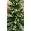   X-MAS Berries MD-90TH 90 cm havas, tobozos asztali (mini) műfenyő 85 ággal, 2D + 3D kevert tűlevéllel, toboz, műhó és fagyöngy díszítéssel, cserépben