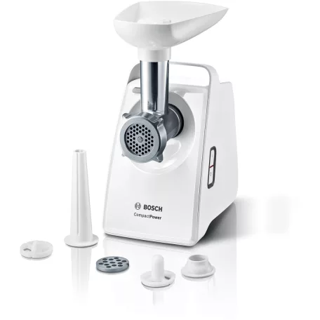 Bosch MFW3520W CompactPowert 500W / 1500W elektromos húsdaráló, 1.8 kg/perc kapacitással, kolbásztöltő tartozékkal