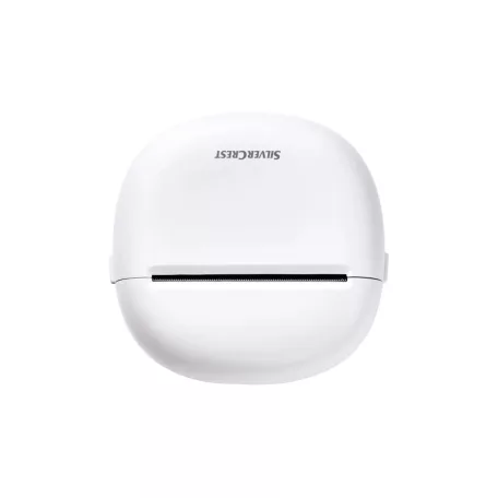 SilverCrest MPP 203 A1 ECO Mini Pocket Printer, Bluetooth 5.0 1200 mAh 3-7 V mini akkus nyomtató, zsebnyomtató, li-ion akkumulátoros hőpapíros nyomtató, 4 tekercs fehér papírral