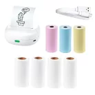 SilverCrest MPP 203 A1 XL Mini Pocket Printer, Bluetooth 5.0 1200 mAh 3-7 V mini akkus nyomtató, zsebnyomtató, li-ion akkumulátoros hőpapíros nyomtató, 7 tekercs fehér + színes papírral
