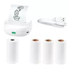 SilverCrest MPP 203 A1 STAMP Mini Pocket Printer, Bluetooth 5.0 1200 mAh 3-7 V mini akkus nyomtató, zsebnyomtató, li-ion akkumulátoros hőpapíros nyomtató, 1 tekercs fehér + 3 tekercs öntapadós papírral