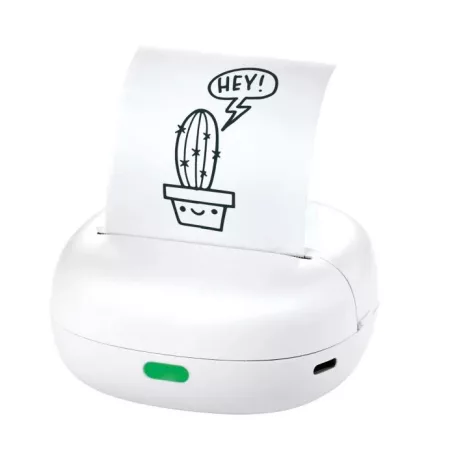 SilverCrest MPP 203 A1 STAMP Mini Pocket Printer, Bluetooth 5.0 1200 mAh 3-7 V mini akkus nyomtató, zsebnyomtató, li-ion akkumulátoros hőpapíros nyomtató, 1 tekercs fehér + 3 tekercs öntapadós papírral