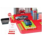 Mochtoys 11847 játék parkoló, 3 szintes (2 emeletes) parkolóház 1 kisautóval, autómosóval, táblákkal, járműlifttel, benzinkúttal és szervizzel