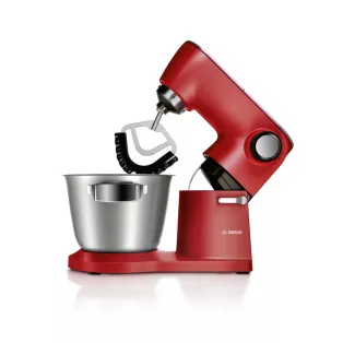   Bosch MUM9A66R00 OptiMUM 1600W 5.5L piros (vörös) fémházas konyhai robotgép, dagasztógép, nemesacél habverővel, tésztakeverővel és dagasztó horoggal