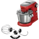 Bosch MUM9A66R00 OptiMUM 1600W 5.5L piros (vörös) fémházas konyhai robotgép, dagasztógép, nemesacél habverővel, tésztakeverővel és dagasztó horoggal