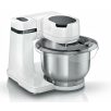   Bosch MUMS2EW00 Serie 2 univerzális 700W 3.8L nemesacél inox keverőtálas fehér konyhai robotgép, dagasztógép, nemesacél habverővel, tésztakeverővel és dagasztó horoggal