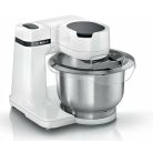 Bosch MUMS2EW00 Serie 2 univerzális 700W 3.8L nemesacél inox keverőtálas fehér konyhai robotgép, dagasztógép, nemesacél habverővel, tésztakeverővel és dagasztó horoggal
