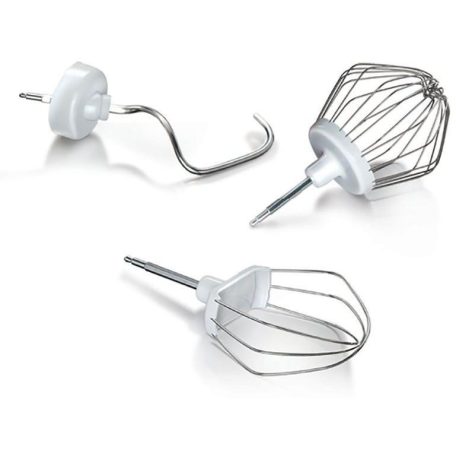 Bosch MUMS2EW00 Serie 2 univerzális 700W 3.8L nemesacél inox keverőtálas fehér konyhai robotgép, dagasztógép, nemesacél habverővel, tésztakeverővel és dagasztó horoggal