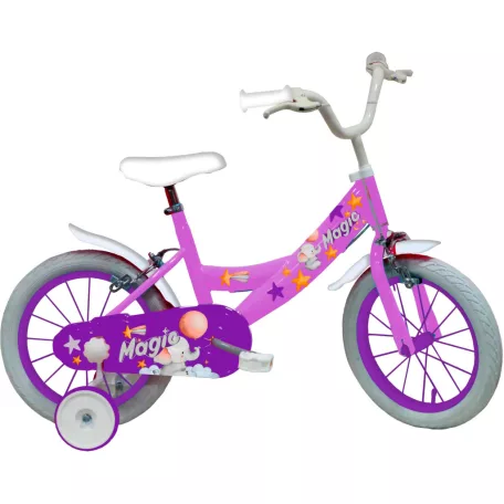 Denver Bikes / Bottari Magic 77391 MTB lány 14" kerékpár, bicikli levehető támasztó kerekekkel 81 x 18 x 50 cm, rózsaszín - fehér