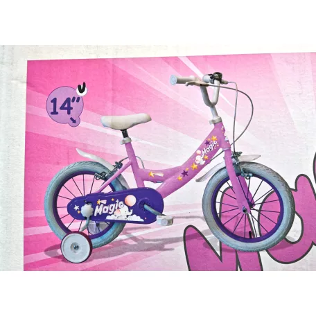 Denver Bikes / Bottari Magic 77391 MTB lány 14" kerékpár, bicikli levehető támasztó kerekekkel 81 x 18 x 50 cm, rózsaszín - fehér