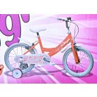 Denver Bikes / Bottari Magic 77396 MTB lány 16" kerékpár, bicikli levehető támasztó kerekekkel 91 x 18 x 50 cm, narancs-fehér