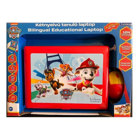 Lexibook Mancs őrjárat kétnyelvű angol - magyar játék laptop, beszélő, LCD kijelzős gyermek laptop, oktató foglalkoztató játék, egérrel