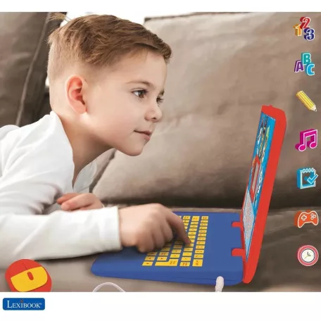 Lexibook Mancs őrjárat kétnyelvű angol - magyar játék laptop, beszélő, LCD kijelzős gyermek laptop, oktató foglalkoztató játék, egérrel