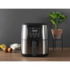 Bergner MasterPro BGMP-9321-HU 4L 1500W digitális inox, nemesacél Air Fryer, forrólevegős olajsütő, olaj nélküli fritőz, légsütő 8 automata programmal 