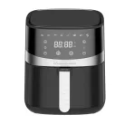 Bergner MasterPro XXL 8L 1800W fekte - inox digitális Air Fryer, forrólevegős olajsütő, olaj nélküli fritőz, 8 automata programmal (BGMP-9513), opcionálisan sütőpapírral